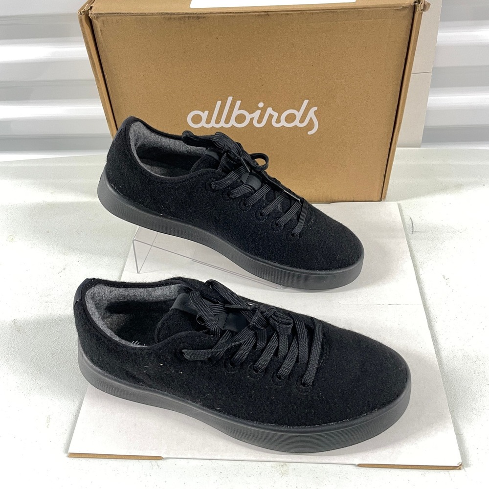 Allbirds Womens Wool Pipers Black Sneakers W9 Low Top Sustainable Shoes NIB